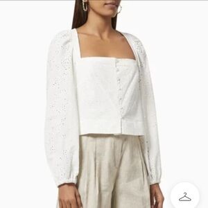 Jonathan Simkhai White Eyelet Top
